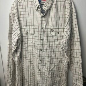 George Strait Wrangler White and Red Plaid Button Down Shirt